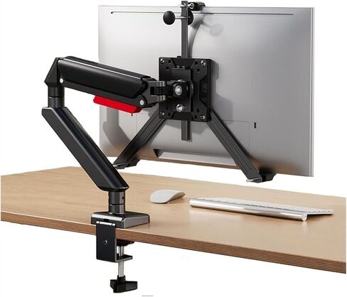 Monitor Arm Single Monitor Mount Arm with Mounting Adaptor Brackets, Fit Max 32"Screens Without Mounting Holes, Adjustable Gas Spring Single Monitor Desk Mount Monitor Mo in Kuwait