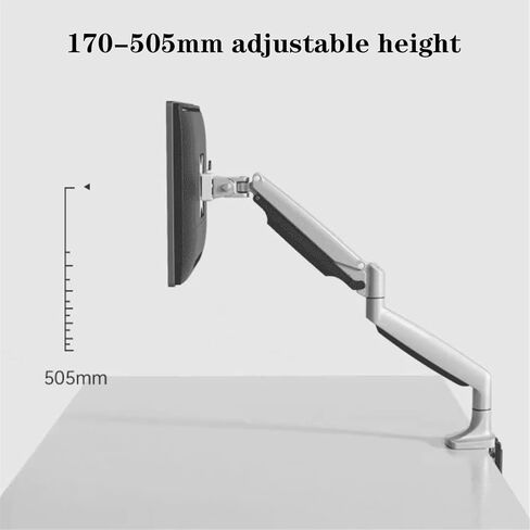 Monitor Arm Dual Monitor Desk Mount for Max 32 Inch, 19.8 Lbs Screen, Aluminum Monitor Arm Mount Adjustable Gas Spring Monitor Arm with 75/100Mm Monitor Mount Arm in Kuwait