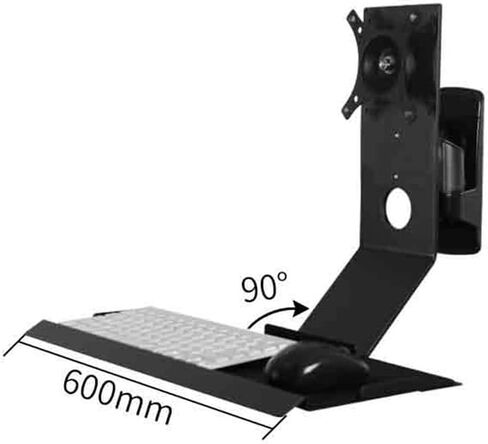 Monitor Arm Black Monitor Stand Swivel Head Foldable with Regular Tray Fits 15-27 Inch Screens Monitor Mount Arm in Kuwait