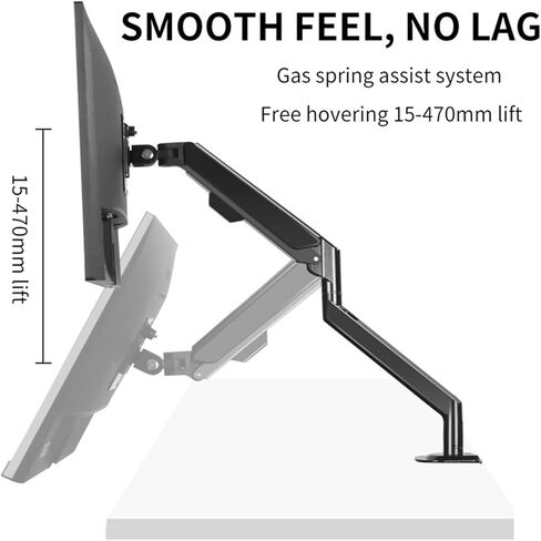 Screen Stand, 10-32" Gas Spring Monitor Arm 360 Rotate Tilt Swivel Desktop Screen Monitor Mount Computer Stand Holder in Kuwait
