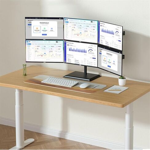 Monitor Desk Mount 6 Monitor Mount Desk Stand, Height Adjustable Steel Monitor Stand with Full Articulation Mount Arm for Most 17-32" Monitors, Holds Up to 19.8Lbs Per Ar in Kuwait