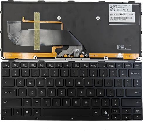 لوحة مفاتيح بديلة بإضاءة خلفية لجهاز Dell Latitude 5430 Rugged/Latitude 7330 Rugged Extreme Pro Rugged 14 / Pro Rugged 13 بوصة، أسود أمريكي مع مفتاح AI in Kuwait