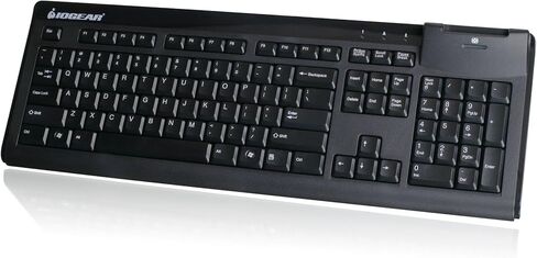 لوحة مفاتيح IOGEAR ذات 104 مفاتيح مع قارئ بطاقات ذكية مدمج GKBSR201TAA، متوافق مع TAA باللون الأسود in Kuwait