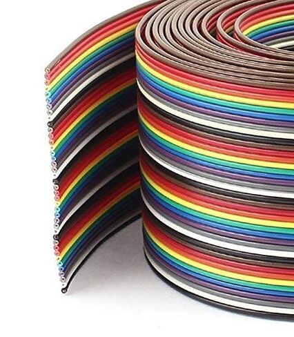 Pc Accessories - Connectors Pro IDC 40P 50 Feet Rainbow Color Flat Ribbon Cable 50' for 2.54mm 0.1" Pitch 40 Pins Connectors (40P-50FT) in Kuwait