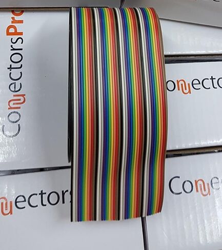 Pc Accessories - Connectors Pro IDC 40P 50 Feet Rainbow Color Flat Ribbon Cable 50' for 2.54mm 0.1" Pitch 40 Pins Connectors (40P-50FT) in Kuwait