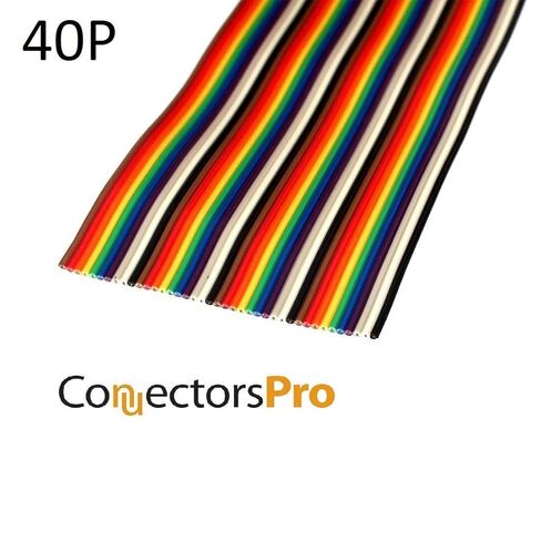 Pc Accessories - Connectors Pro IDC 40P 50 Feet Rainbow Color Flat Ribbon Cable 50' for 2.54mm 0.1" Pitch 40 Pins Connectors (40P-50FT) in Kuwait