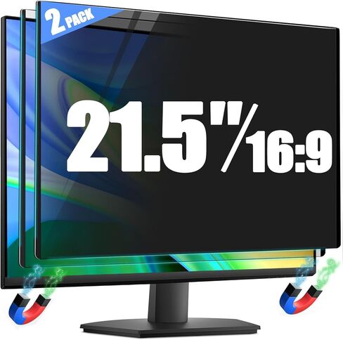 [2 Pack] Magnetic Privacy Screen for 24 Inch 16:10 Computer Monitor - Reversible Matte/Glossy Anti-Glare, Removable Blue Light Filter Anti-Spy Eye Protection Screen Protector Shield for Desktop PC in Saudi Arabia