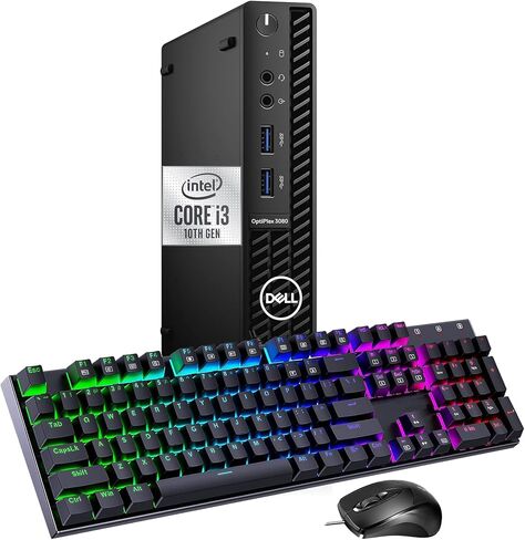 كمبيوتر سطح المكتب Dell OptiPlex 3080 Micro - Intel Core الجيل العاشر 10100T رباعي النواة 3.0 جيجاهرتز - ذاكرة الوصول العشوائي 16 جيجابايت DDR4-512GB SSD - DisplayPort، WiFi، BT، كمبيوتر صغير Windows 11 Pro (متجدد) in Kuwait