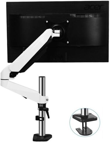 Monitor Arm Stand for 15-32 Inch Screens, Fully Adjustable Gas Spring Mount with Grommet Base, Ergonomic Desk Solution for Home Or Office Use-One Color-300mm in Saudi Arabia