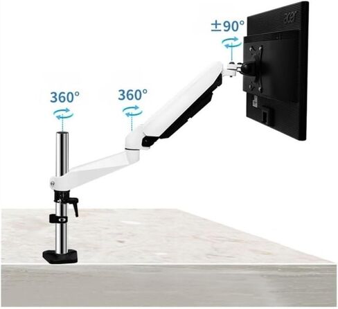 Monitor Arm Stand for 15-32 Inch Screens, Fully Adjustable Gas Spring Mount with Grommet Base, Ergonomic Desk Solution for Home Or Office Use-One Color-300mm in Saudi Arabia