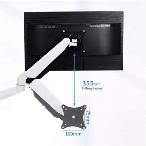 Monitor Arm Stand for 15-32 Inch Screens, Fully Adjustable Gas Spring Mount with Grommet Base, Ergonomic Desk Solution for Home Or Office Use-One Color-300mm in Saudi Arabia