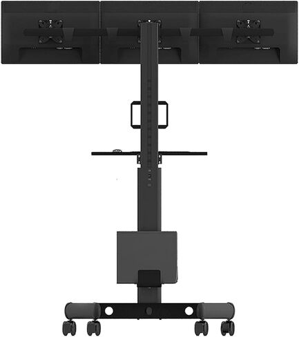 Monitor Arm Triple Monitor Mobile Cart Floor-Standing Monitor Stand with Keyboard and Host Bracket Adjustable Monitor Stand Mount, Each Arm Holds Up to 22 Lbs Monitor Mou-24 in Kuwait