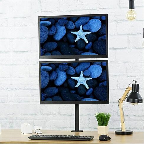 Monitor Desk Mount Dual LCD Monitor Desk Mount Stand 17"-27" Monitor Mount Stand Up and Down Dual Screen Monitor Mount Arm with 75/100Mm Vesa, Hold Up to 22 Lbs Computer M-B in Kuwait