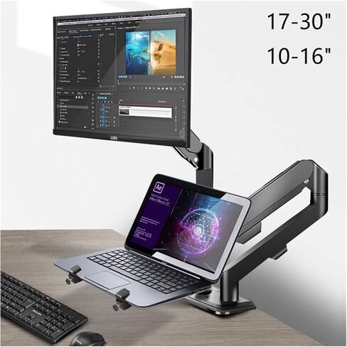 Screen Stand, Monitor Arm + Laptop Holder Full Dynamic Stand for 10-16" Laptops and 13-32" Computers Led LCD Screen Supports Tilt and Rotation-1-Xy360-M22W in Kuwait