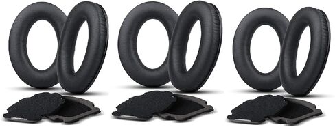Cushion Ear Pads Replacement Compatible with Bose Headphones, Fit for Bose Aviation Headset A20 Replacement Ear Pads and A10 Headset, Premium Leather Memory Foam Cushions for Aviation Use, 6PCS Black in Kuwait