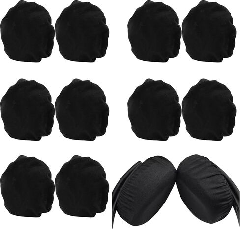 Luomorgo 10 Pcs/5 Pairs Headphone Ear Covers, Fit 9-11 cm Over-Ear Headphones, Washable Stretchable Sweat Covers for Gym, Libraries, Office (Black) in Kuwait