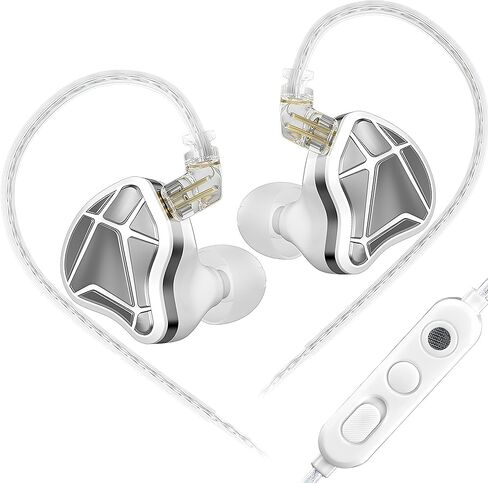 KZ Axas FPS Gaming Earphones with Hi-Fi Drivers,Detachable Cable,Portable Sound Card,Esports Wired Earbuds for PC,Switch etc (White, Type-C) in Saudi Arabia