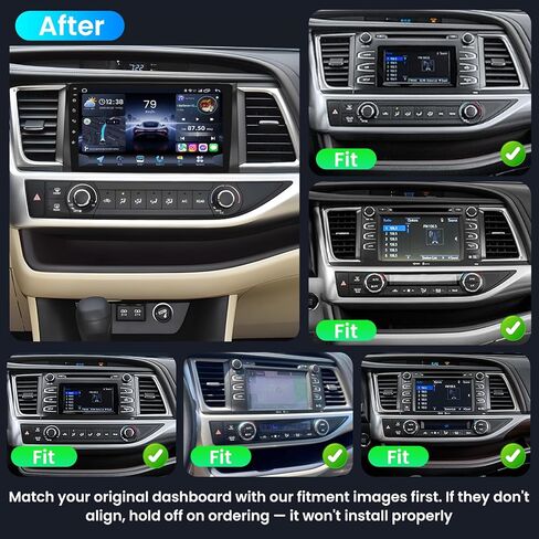 4 Core + 32G ROM Car Radio for Toyota Highlander 2014-2019: 5G WiFi CarPlay Android Auto Stereo Upgrade with 10.2 inches 1280 * 800 IPS Touch Screen Bluetooth Backup Camera GPS SWC FM RDS Radio in Kuwait
