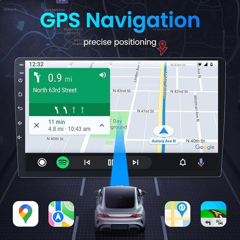 4 Core + 32G ROM Car Radio for Toyota Highlander 2014-2019: 5G WiFi CarPlay Android Auto Stereo Upgrade with 10.2 inches 1280 * 800 IPS Touch Screen Bluetooth Backup Camera GPS SWC FM RDS Radio in Kuwait