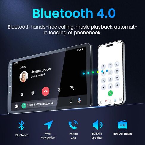 4 Core + 32G ROM Car Radio for Toyota Highlander 2014-2019: 5G WiFi CarPlay Android Auto Stereo Upgrade with 10.2 inches 1280 * 800 IPS Touch Screen Bluetooth Backup Camera GPS SWC FM RDS Radio in Kuwait