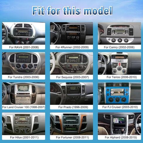 Android 14 Double Din Car Stereo Upgrade Radio for Toyota Yaris 2007 2008-2011,7" Touchscreen Wireless Carplay Android Auto GPS WiFi Bluetooth RDS DSP SWC Mirrorlink Mic Backup Camera in Kuwait