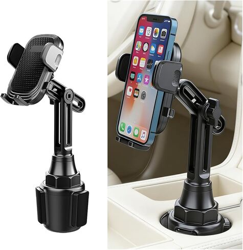 Car Cup Phone Holder, 360° Rotation Adjustable Vehicle Cup Cell Phone Mount with Expandable Base, Automotive Interior Smartphone Holder, Universal for SUV RV Truck in Kuwait
