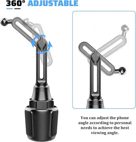 Car Cup Phone Holder, 360° Rotation Adjustable Vehicle Cup Cell Phone Mount with Expandable Base, Automotive Interior Smartphone Holder, Universal for SUV RV Truck in Kuwait