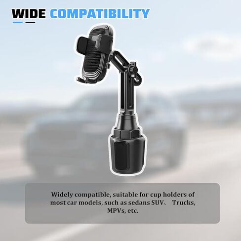 Car Cup Phone Holder, 360° Rotation Adjustable Vehicle Cup Cell Phone Mount with Expandable Base, Automotive Interior Smartphone Holder, Universal for SUV RV Truck in Kuwait
