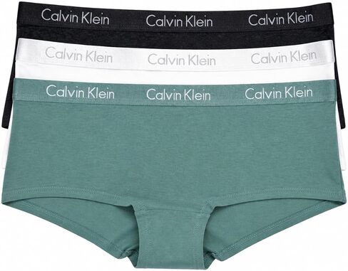 سراويل داخلية نسائية من القطن أحادية اللون من Calvin Klein، 3 قطع (الولايات المتحدة، ألفا، متوسط، عادي، عادي، أسود (qp2873-660)/G_p) in Saudi Arabia