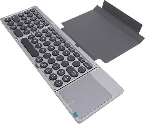 SUNGOOYUE Foldable Bluetooth Keyboard, Ultra Thin Portable Wireless Keyboard with High Sensitivity Touchpad and PU Leather Cover, for Tablet Laptop Smartphone in Kuwait