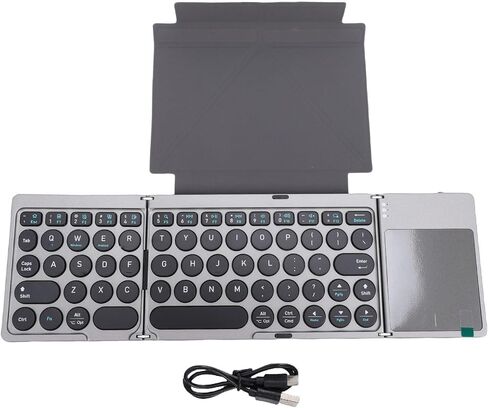 SUNGOOYUE Foldable Bluetooth Keyboard, Ultra Thin Portable Wireless Keyboard with High Sensitivity Touchpad and PU Leather Cover, for Tablet Laptop Smartphone in Kuwait
