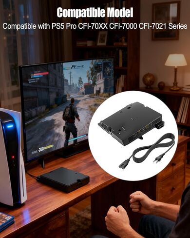 Internal Power Supply Replacement Compatible with PS5 Pro CFI-70XX CFI-7000 CFI-7021 Series, Game Console Power Supply AC Adapter Charger Brick with Cord in Kuwait