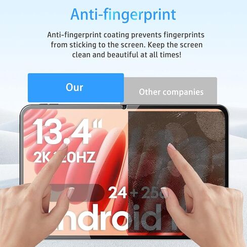 NOUKAJU [3 عبوات] واقي شاشة لجهاز TABWEE T60 Pro Tablet مقاس 13.4 بوصة، زجاج مقسى عالي الدقة، صلابة 9 ساعات، خدش، مضاد لبصمات الأصابع، واقي غشاء من الزجاج المقوى لجهاز TABWEE T60 Pro in Kuwait