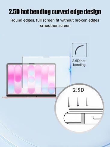 واقي شاشة لجهاز الكمبيوتر المحمول MacBook Neo مقاس 13 بوصة، طبقة من الزجاج المقوى المقاوم للخدش 9H سهل التركيب، بدون فقاعات، عبوتان in Kuwait