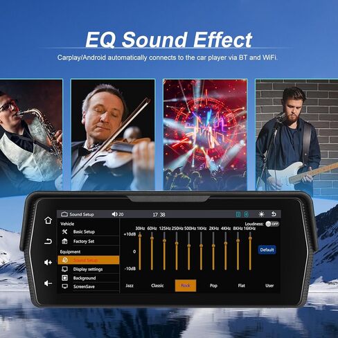 Portable Motorcycle Carplay Screen, Wireless CarPlay Android Auto GPS Navigation System, 6.86 inch IP67 Waterproof Screen Bluetooth Transmission EQ in Kuwait