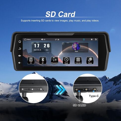 Portable Motorcycle Carplay Screen, Wireless CarPlay Android Auto GPS Navigation System, 6.86 inch IP67 Waterproof Screen Bluetooth Transmission EQ in Kuwait