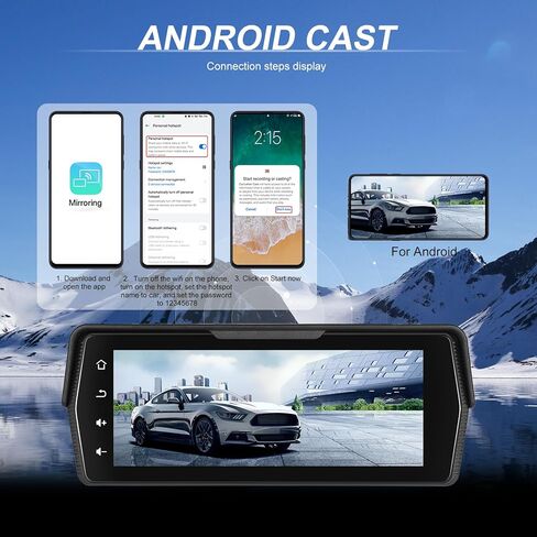 Portable Motorcycle Carplay Screen, Wireless CarPlay Android Auto GPS Navigation System, 6.86 inch IP67 Waterproof Screen Bluetooth Transmission EQ in Kuwait