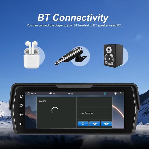 Portable Motorcycle Carplay Screen, Wireless CarPlay Android Auto GPS Navigation System, 6.86 inch IP67 Waterproof Screen Bluetooth Transmission EQ in Kuwait