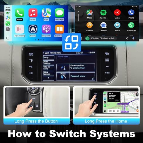 مجموعة التحديثية التلقائية Carplay & Android Auto لنظام Land Rover Range Rover Evoque Discovery 4 Jaguar XE XF F-PACE Bosch - دعم رابط المرآة، التحكم في عجلة القيادة، كاميرا OEM، واي فاي 5 جيجا هرتز in Kuwait