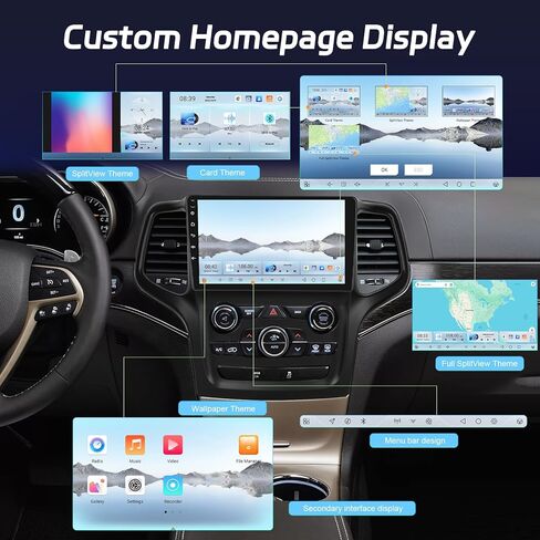 NHOPEEW [8 Core 4+64G] راديو Android 15 لسيارة Jeep Grand Cherokee 2014-2020: شاشة لمس IPS مقاس 9 بوصات ترقية Carplay Stereo - نموذج سيارة ثلاثي الأبعاد، مروحة تبريد، 5G/WiFi، DSP، تصميم واجهة مستخدم مخصص + كاميرا احتياطية AHD in Kuwait