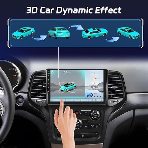 NHOPEEW [8 Core 4+64G] راديو Android 15 لسيارة Jeep Grand Cherokee 2014-2020: شاشة لمس IPS مقاس 9 بوصات ترقية Carplay Stereo - نموذج سيارة ثلاثي الأبعاد، مروحة تبريد، 5G/WiFi، DSP، تصميم واجهة مستخدم مخصص + كاميرا احتياطية AHD in Kuwait