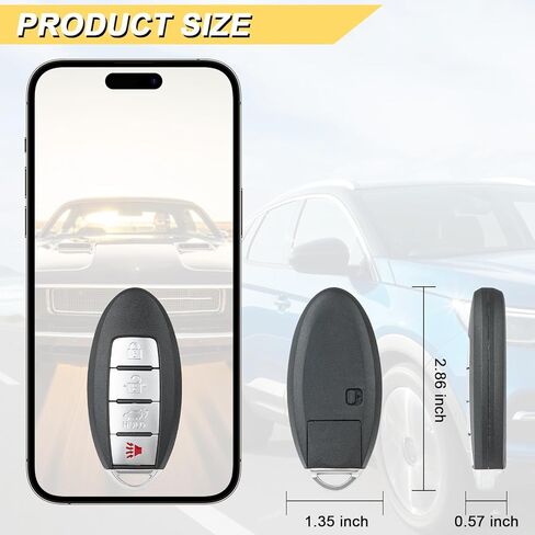 استبدال Vurkcy Key Fob لـ 2017-2020 Nissan Rogue Car التحكم عن بعد للدخول بدون مفتاح، KR5S180144106، 5 أزرار، قطعتان in Kuwait