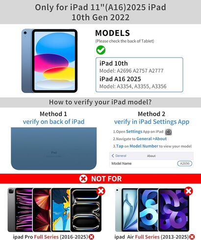 حافظة لجهاز iPad الجيل العاشر مع لوحة مفاتيح، 11/10.9 بوصة 2025 A16/2022 حافظة لوحة مفاتيح فوليو، لوحة مفاتيح سحرية لاسلكية مغناطيسية، إضاءة خلفية 7 ألوان، لوحة تتبع متعددة اللمس، رفيعة وخفيفة (أسود) in Kuwait