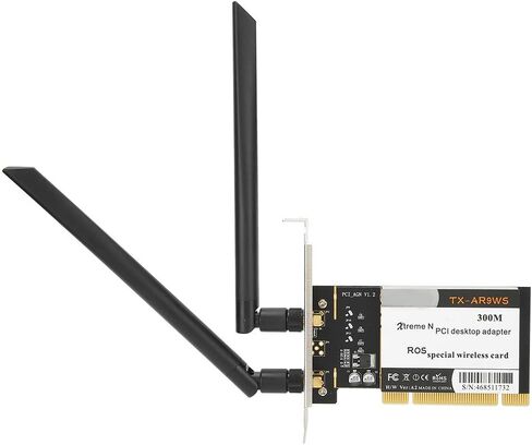 بطاقة Jectse PCI WiFi Card 300Mbps 802.11bgn اللاسلكية + 2 هوائيات AR9223 لـ XPWIN7 // تدعم شبكة WiFi المشتركة، أفضل خيار للنقل لمسافات طويلة in Kuwait