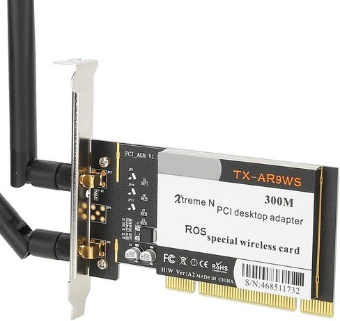 بطاقة Jectse PCI WiFi Card 300Mbps 802.11bgn اللاسلكية + 2 هوائيات AR9223 لـ XPWIN7 // تدعم شبكة WiFi المشتركة، أفضل خيار للنقل لمسافات طويلة in Kuwait