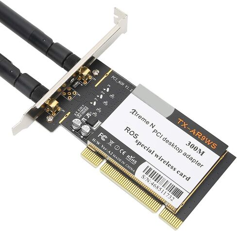 بطاقة Jectse PCI WiFi Card 300Mbps 802.11bgn اللاسلكية + 2 هوائيات AR9223 لـ XPWIN7 // تدعم شبكة WiFi المشتركة، أفضل خيار للنقل لمسافات طويلة in Kuwait