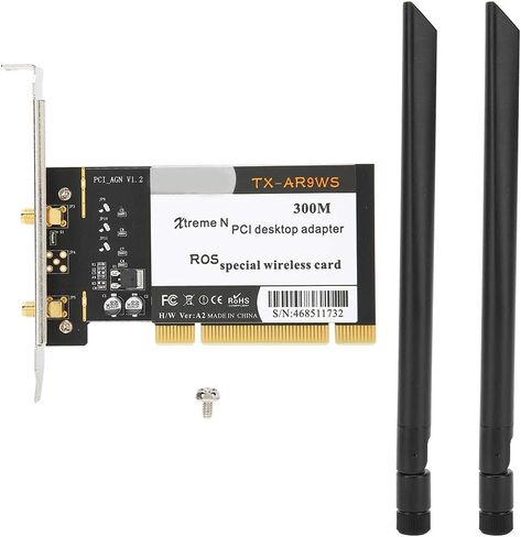 بطاقة Jectse PCI WiFi Card 300Mbps 802.11bgn اللاسلكية + 2 هوائيات AR9223 لـ XPWIN7 // تدعم شبكة WiFi المشتركة، أفضل خيار للنقل لمسافات طويلة in Kuwait