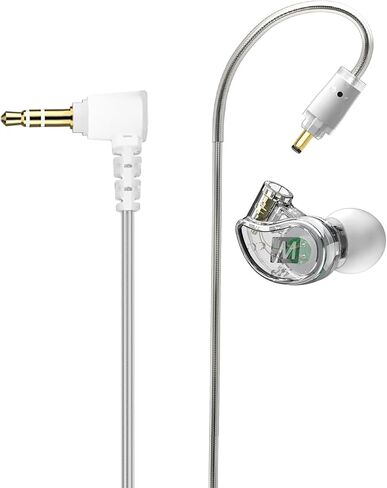 MEE audio M6 جانب واحد داخل الأذن، الجانب الأيمن، سماعة أذن سلكية واحدة مع كابل 51 بوصة، خطاف أذن قابل للتشكيل بشكل آمن، قابس 3.5 مم، ستيريو إلى أحادي، للقيادة وركوب الدراجات والمزيد (عبوة كبيرة، شفاف) in Kuwait