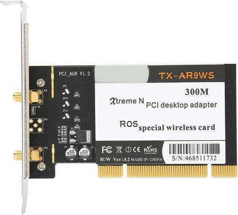 بطاقة Jectse PCI WiFi Card 300Mbps 802.11bgn اللاسلكية + 2 هوائيات AR9223 لـ XPWIN7 // تدعم شبكة WiFi المشتركة، أفضل خيار للنقل لمسافات طويلة in Kuwait