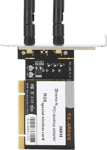 بطاقة Jectse PCI WiFi Card 300Mbps 802.11bgn اللاسلكية + 2 هوائيات AR9223 لـ XPWIN7 // تدعم شبكة WiFi المشتركة، أفضل خيار للنقل لمسافات طويلة in Kuwait